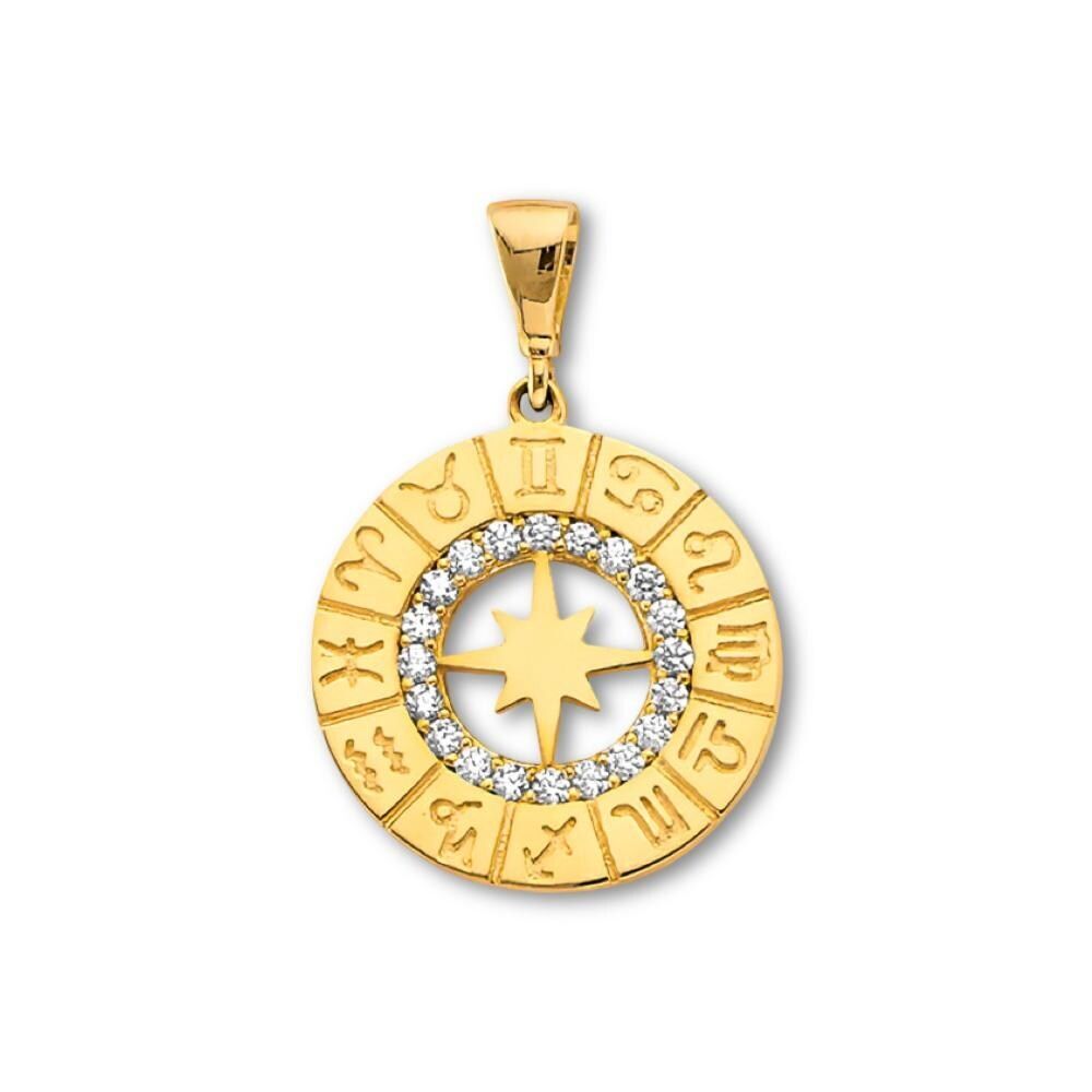 14K Two-Tone Gold Zodiac Pendant | Dainty Astrology Jewelry By Tehrani Jewelry